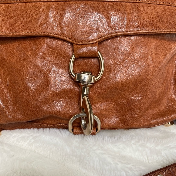 Leather VINTAGE CrossBody bag with adjustable gold Chain link Strap - Picture 5 of 12